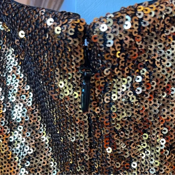 Striking NWT sequin sweetheart neckline Sz Med Anthropologie fully lined dress - Picture 13 of 14